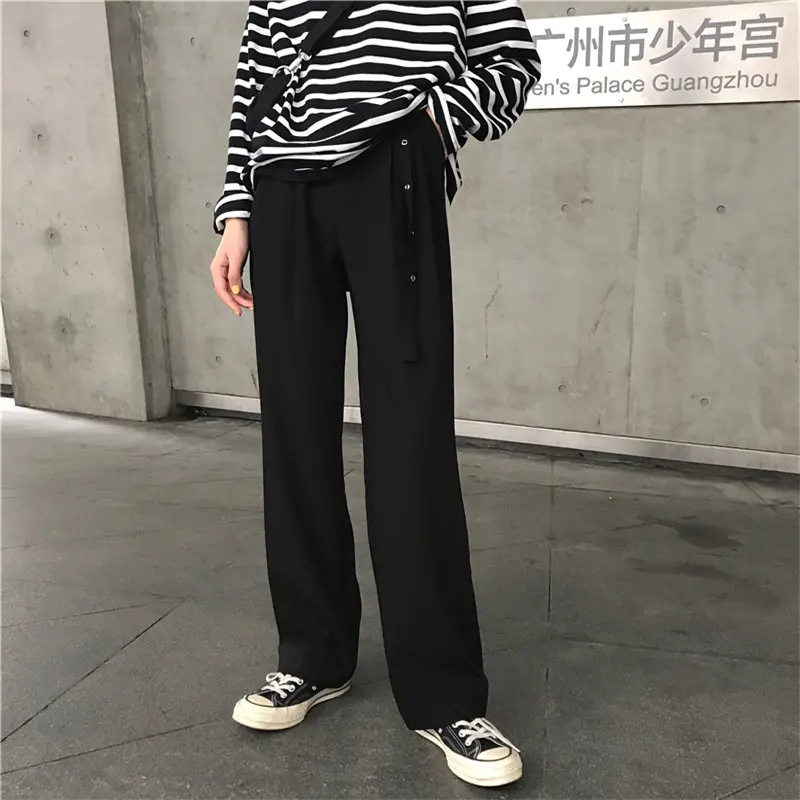 HziriP повседневные с высокой талией для женщин свободные простые прямые