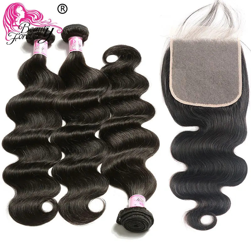 Beauty forever Hair 6*6 волнистые бразильские волосы с закрытием шнурка свободная часть Remy человеческие волосы на шнуровке