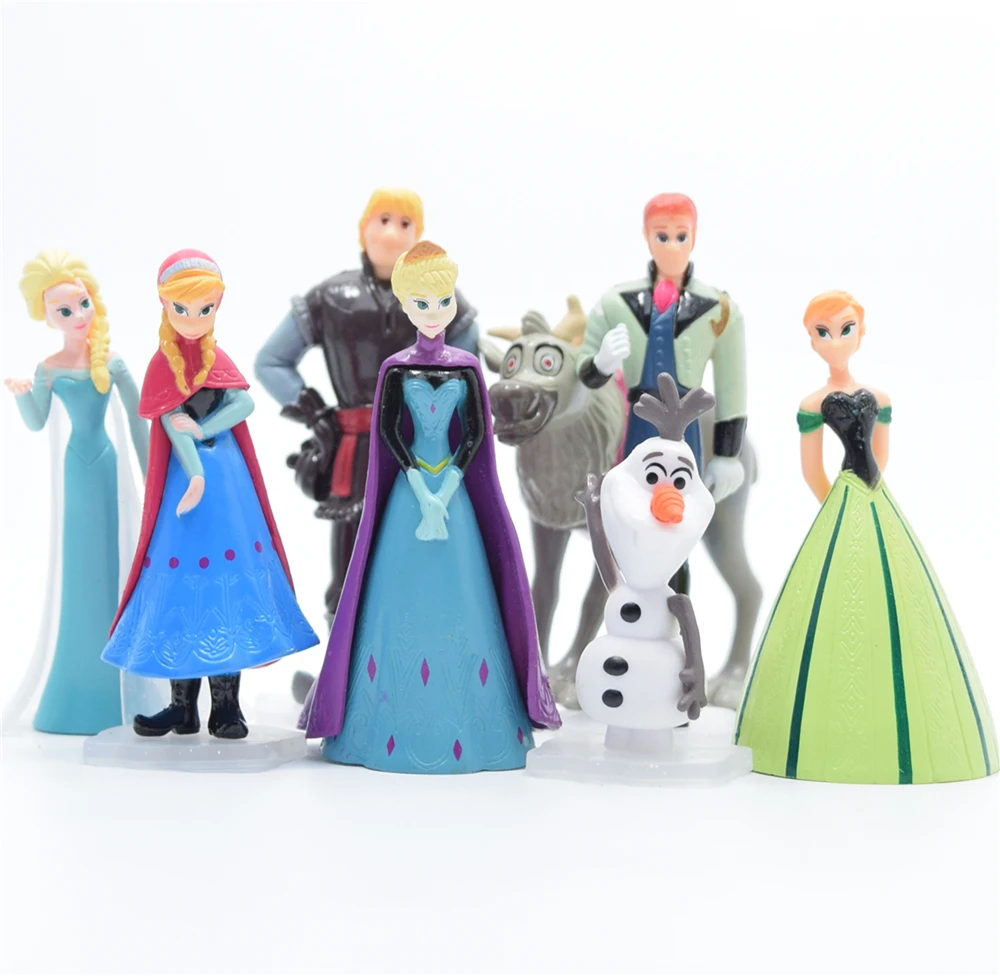 8 шт./компл. Анна Эльза Принцесса Олаф Свен Кристофф фигурка ПВХ дракона подарок