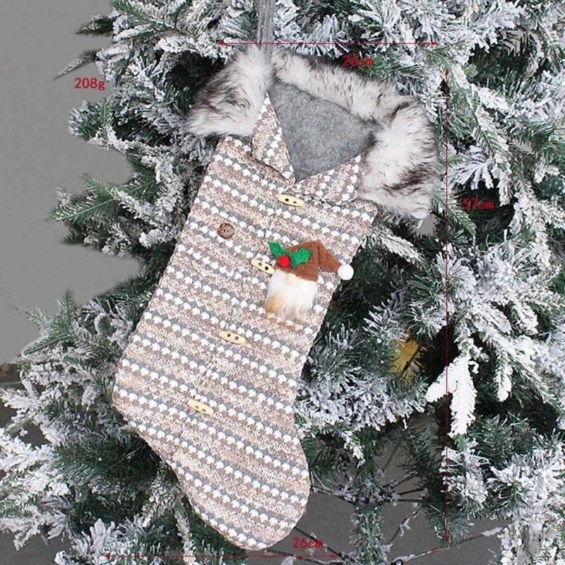 

Christmas Stocking Xmas Stockings Plush Swedish Gnome Gift Bag for Tree Fireplace Family Holiday Christmas Party Decor