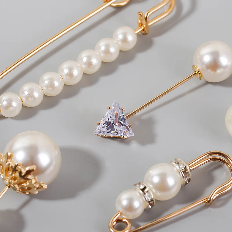 6 шт./компл. Модные женские золотистые металлические треугольные кристаллы белые