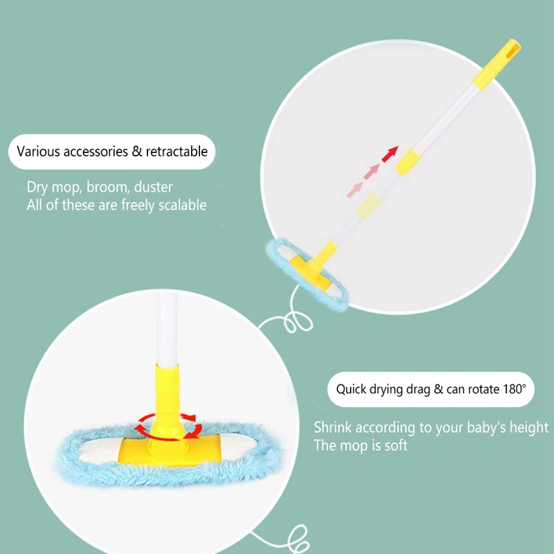 Детская тележка для уборки ролевая игра набор игрушек имитация дома корзина