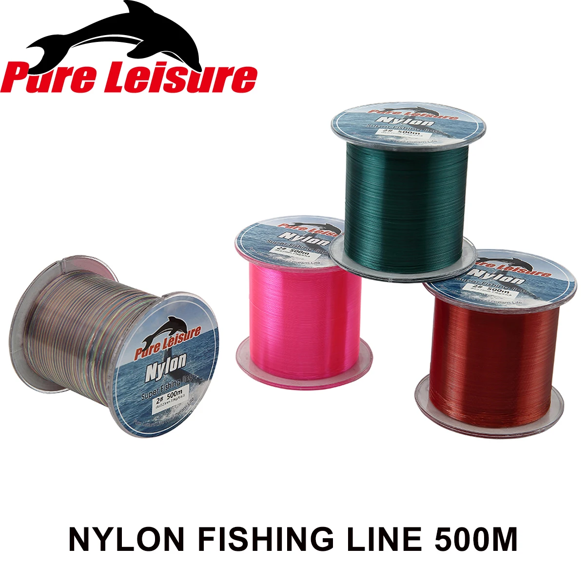 PureLeisure 8 цветов нейлоновая линия 500 м fil de peche fluorocarbone леска прочная рыболовная