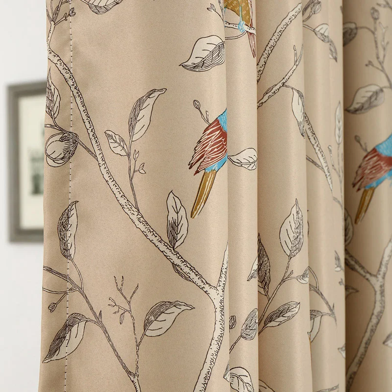 Затемняющие занавески в американском стиле с принтом кофейной птицы украшение