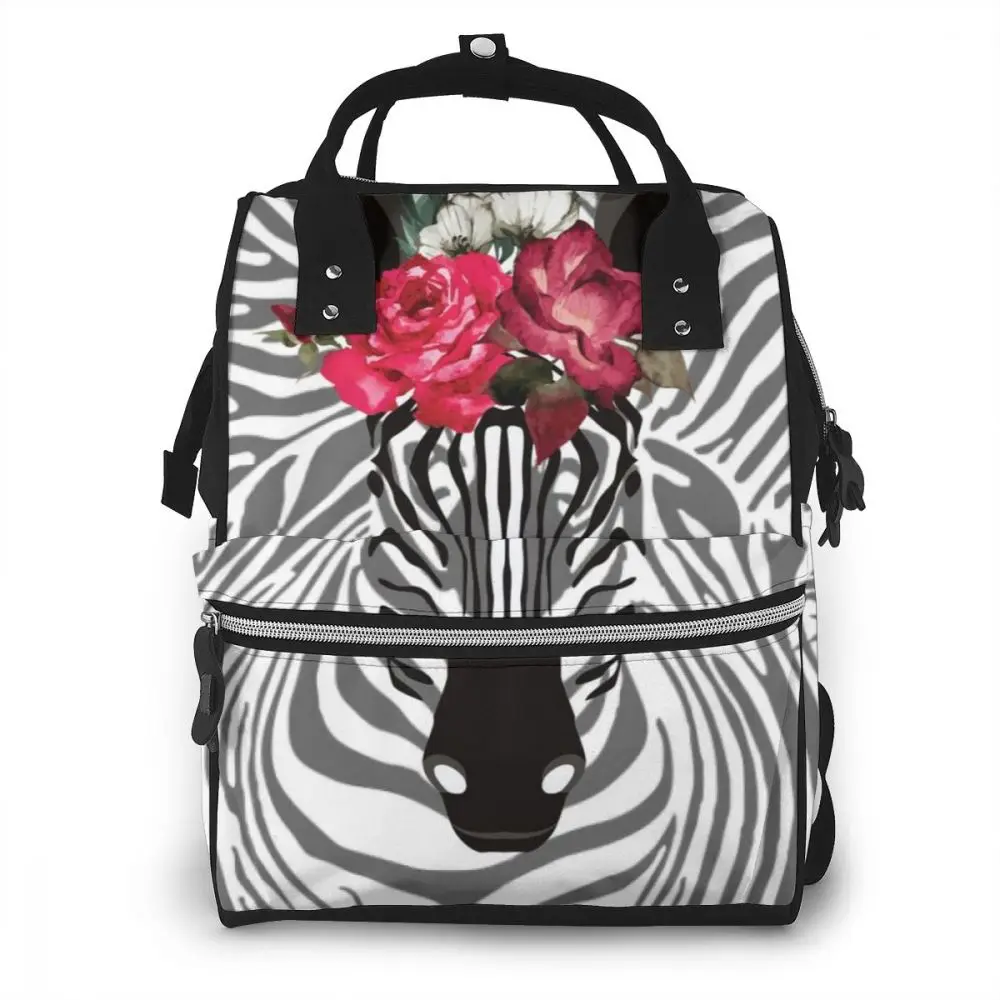 

Рюкзак Kui Liu для женщин, вместительная сумка на коляску для мам с полосками зебры, водонепроницаемые дорожные уличные сумки для подгузников