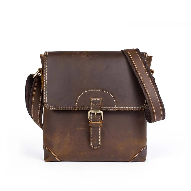 

New Designer Men briefcase Crazy horse Leather Shoulder Bags Crossbody Bags Business office Handbags Men's Travel Laptop Bag