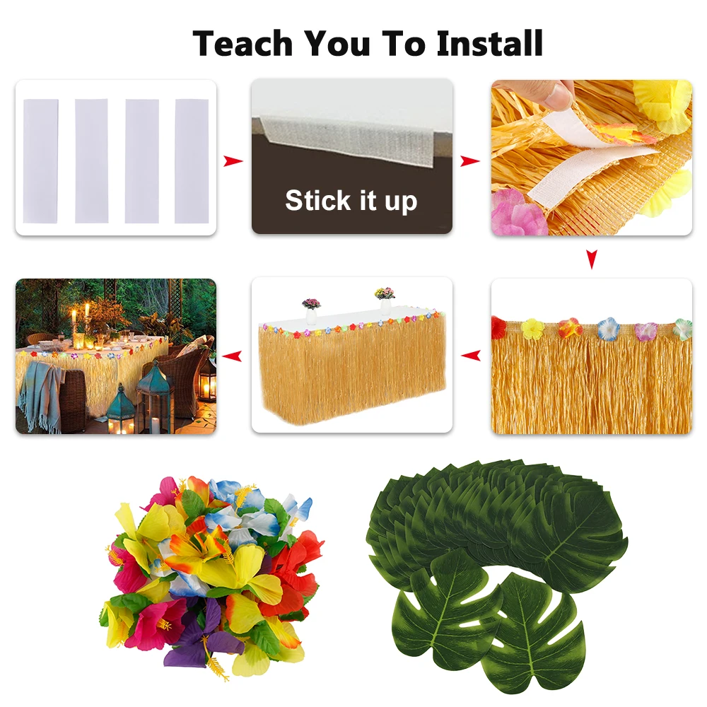 109 шт. набор искусственных цветов для стола тропические Гавайские цветы ожерелья