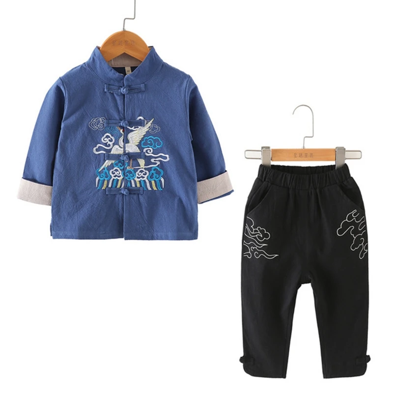 Хлопковая и льняная детская одежда Китайская национальная ветровка топы ханьфу