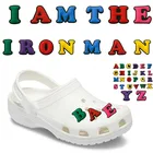 4-6 шт.лот разноцветные буквы из ПВХ, подвески для обуви, капитал, алфавит, аксессуары для обуви, Бесплатная комбинация, звуковое слово, украшение для обуви, подарок