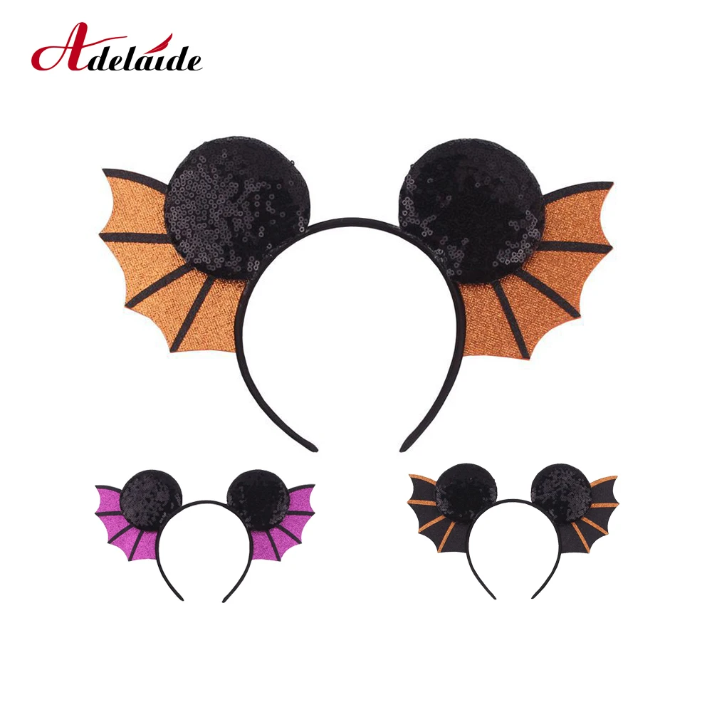 Милый 3 Минни Маус черно обручем для волос девочек на Хэллоуин крылья летучей