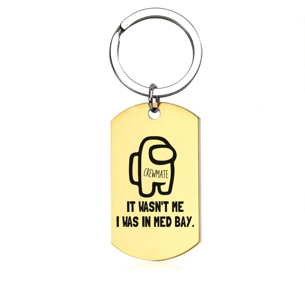 

New Among Us Game Toys Peripherals Keychain Gold Black Colors Metal Key Chain Fou Toys Among Us Plushie Gifts for Boyfriends