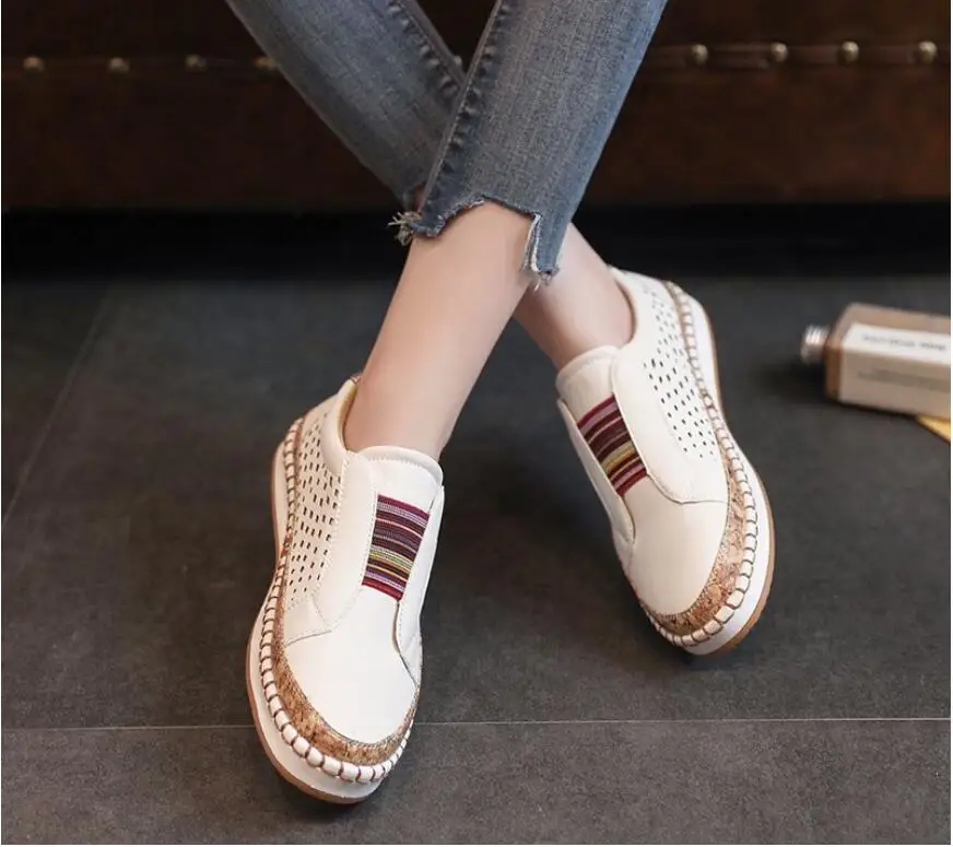 Sneakers Women Shoes Slip On Hollow Out Women's Flats Ladies Loafers Casual Woman Vulcanized new Shoes Sewing Female Fashion