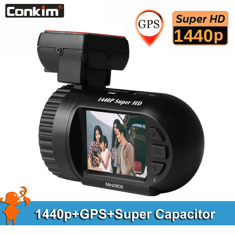 Conkim FULLHD 1440P Мини 0809 видеорегистратор автомобильные камеры супер конденсаторы