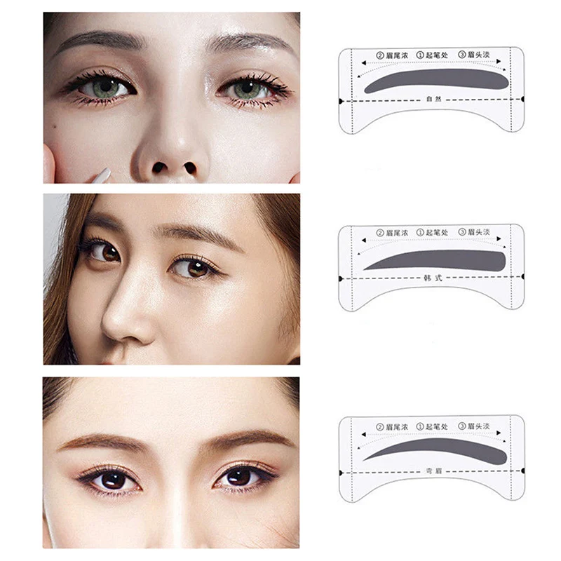 4 шт. трафарет для бровей шаблон формирования многоразовые Стикеры ухода за