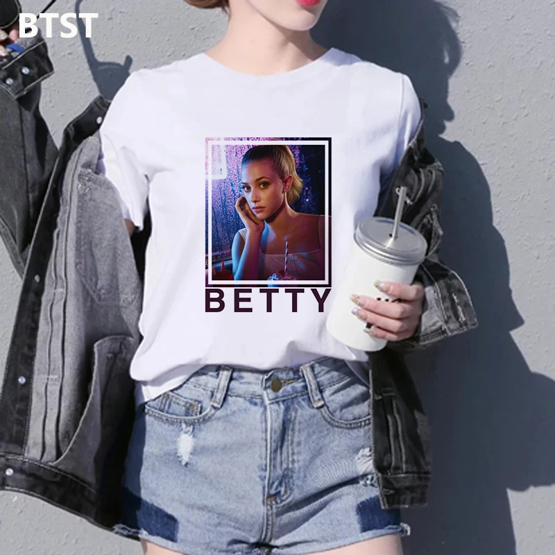 14 Футболки riverdale для Для женщин хлопок в готическом стиле, уличная Harajuku Графические футболки 90s панк Kawaii в Корейском стиле футболка с короткими Футболки - Цвет: 14