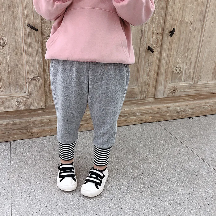 Autumn boys girls Spliced striped sports pants kids cotton soft 5 colors casual all-match trousers 2-7Y