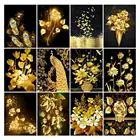 Алмазная 5d Вышивка сделай сам с животными, квадратные, круглые, алмазные, золотые, перо павлина, блестящее украшение, подарок для хобби