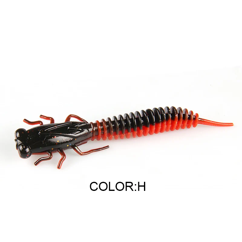 H BEARKING Larva 75 мм 2,84 г 8 шт. искусственная Мягкая наживка рыболовный червь силиконовый бас Щука Гольян Swimbait Jigging пластиковые приманки - Цвет: H