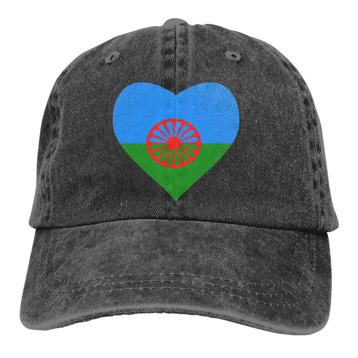

Gypsy Flag man's womans Retro Washed Cowboy hat Trucker Hat