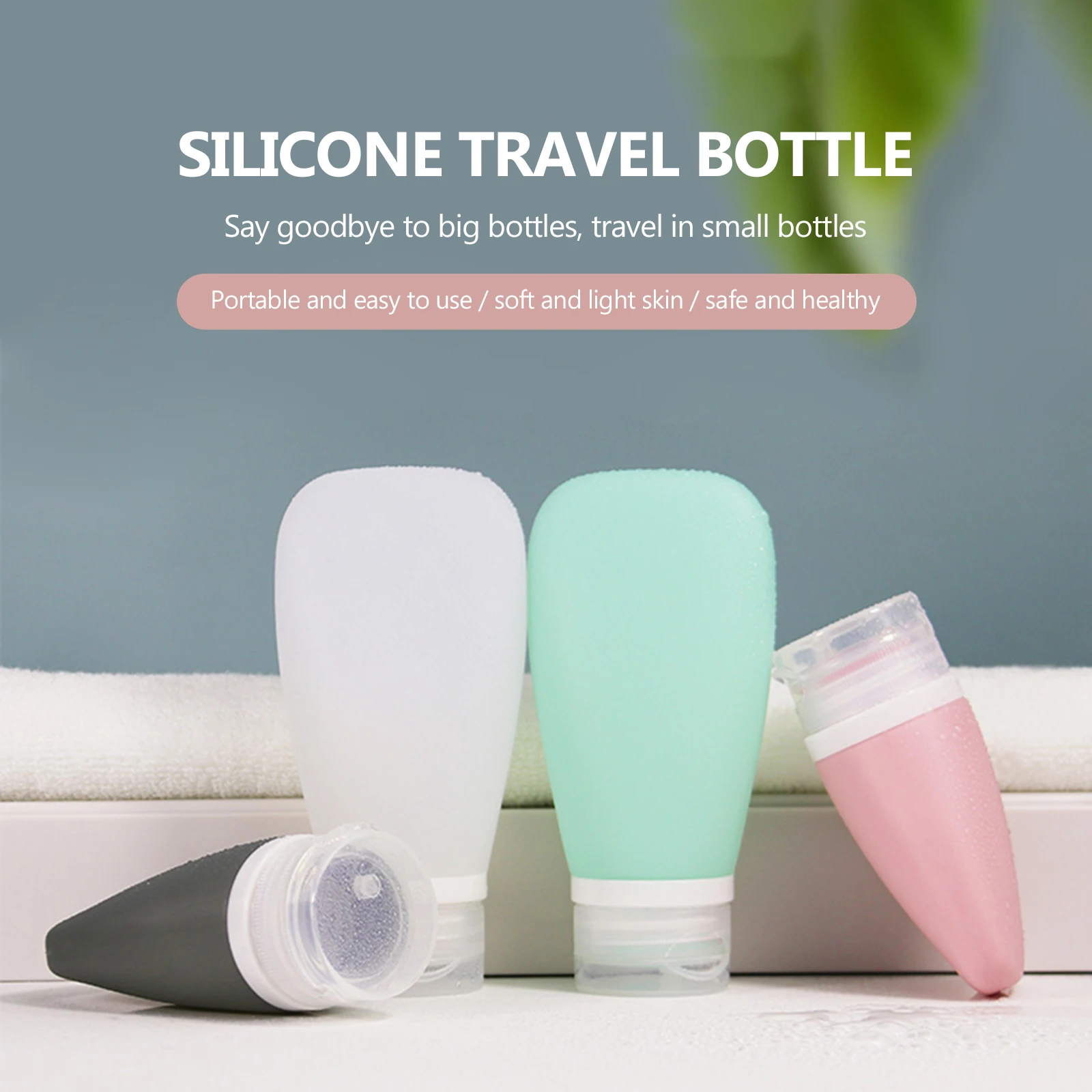 

38/60/90ml Portable Silicone Empty Travel Bottle Refillable Cosmetic Jar Travel Sub-bottling Cosmetic Containers Bath Bottle