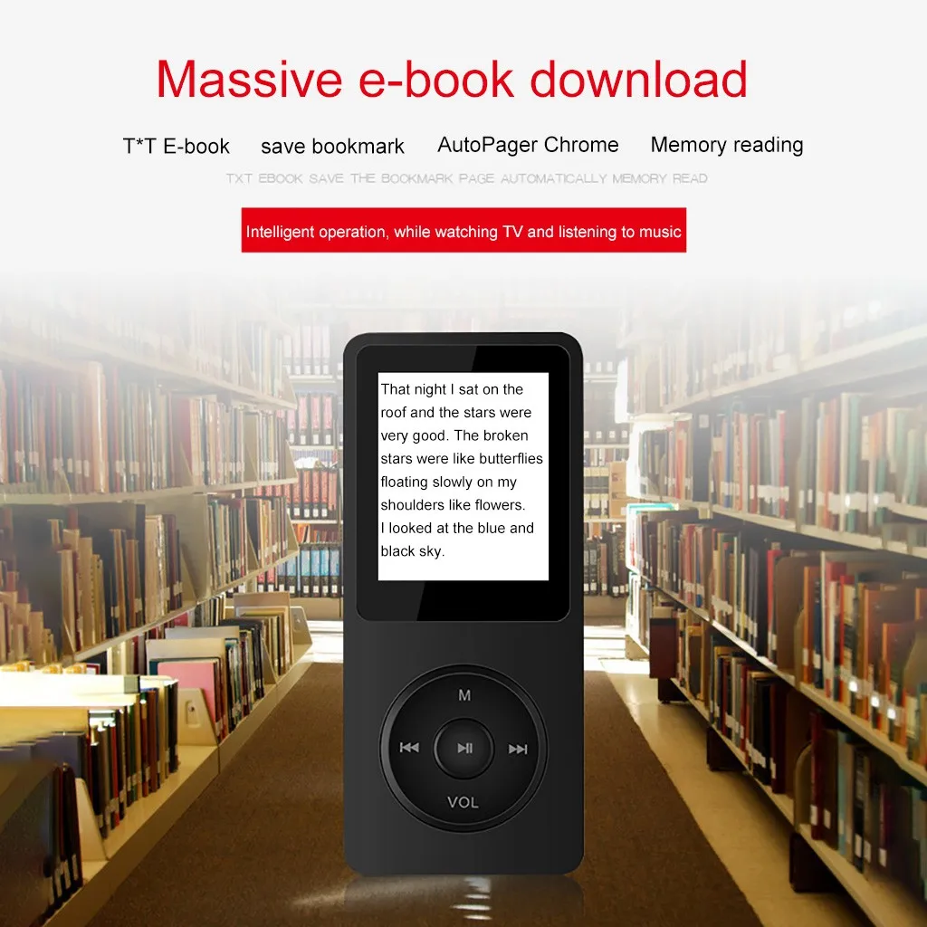 

Hi-Fi Mini Playback MP3 MP4 Lossless Sound Music Player FM Recorder TF Card 60 Hours Portable MP3 Player TXT E-book