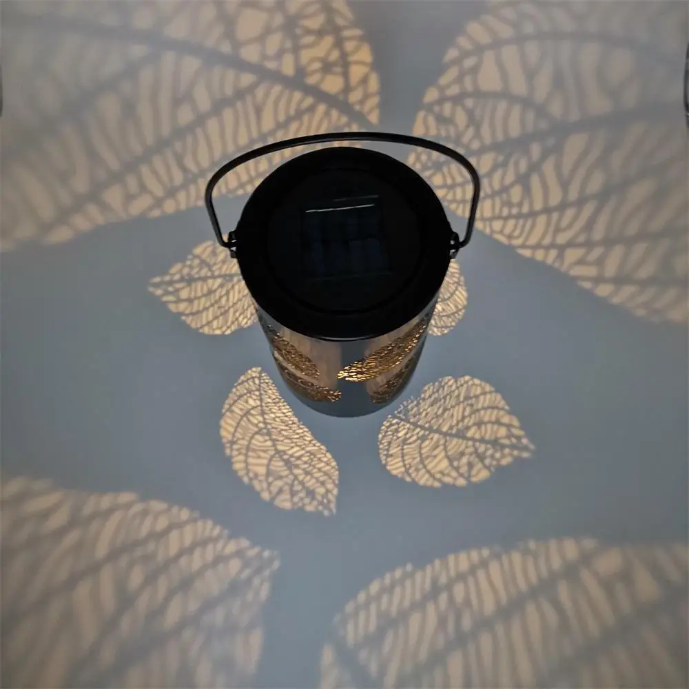 Железная Солнечная лампа выдолбленный лист тени фонарь подвесной светильник