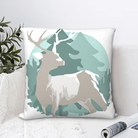 forest stag logo square pillowcase cushion cover spoof home decorative polyester sofa seater simple 4545cm