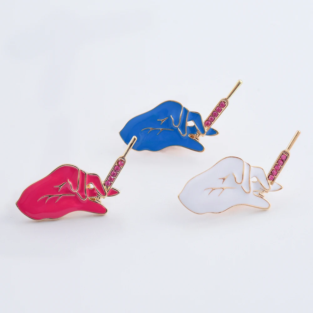 Горячая Распродажа простая белая эмалированная медицинская брошь с отворотом