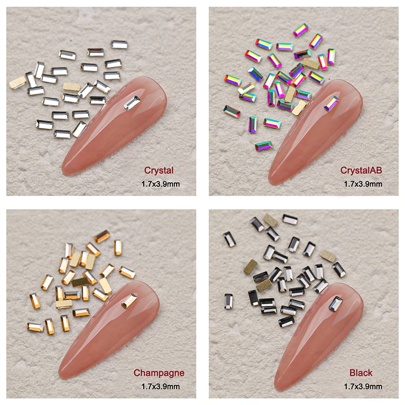 

30pcs/100pcs Mini Strip Nail Art Rhinestone Flat Boutique Crystal Glass Fashion 3D Fingernail DIY Decoration Accessories