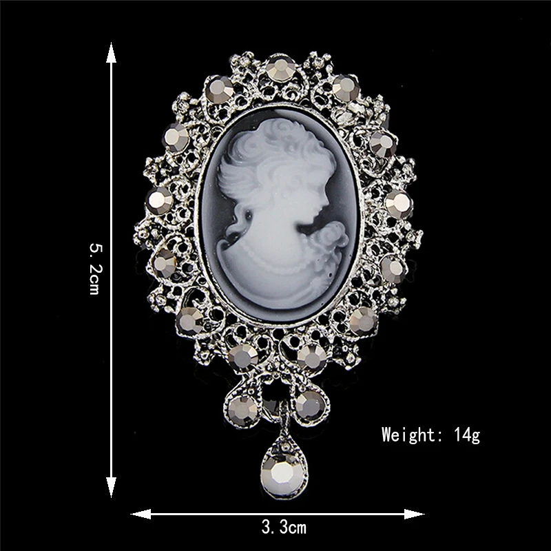 Женская Винтажная Брошь Стразы в викторианском стиле брошь виде головы королевы