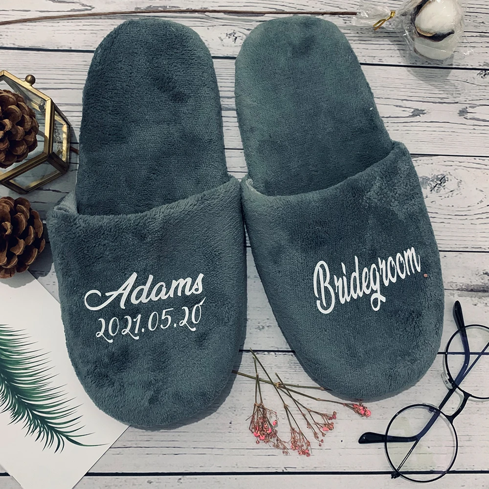 personalized custom wedding coral women slippers shoes bridesmaid gift hen night bachelorette party white hotel slippers gifts free global shipping
