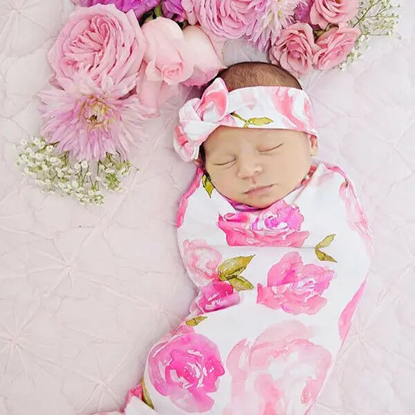 Pudcoco Hot Fashion Soft Baby Infant Newborn Boy Girl Floral Swaddle Wrap Blanket Lovely Sleeping Bag Cloth | Мать и ребенок