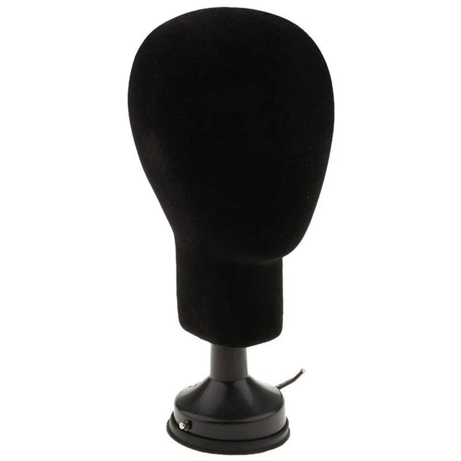 

Fluffy Styrofoam Wig Stand Mannequin Head with Holder for Wig Displaying and Storage Black Light Wig Support