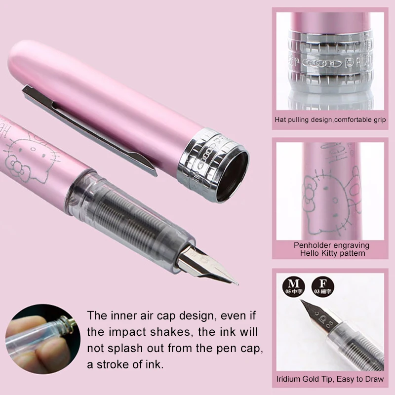 Кавайная перьевая ручка Hellokitty оригинальный Платиновый Набор ручек канцелярские