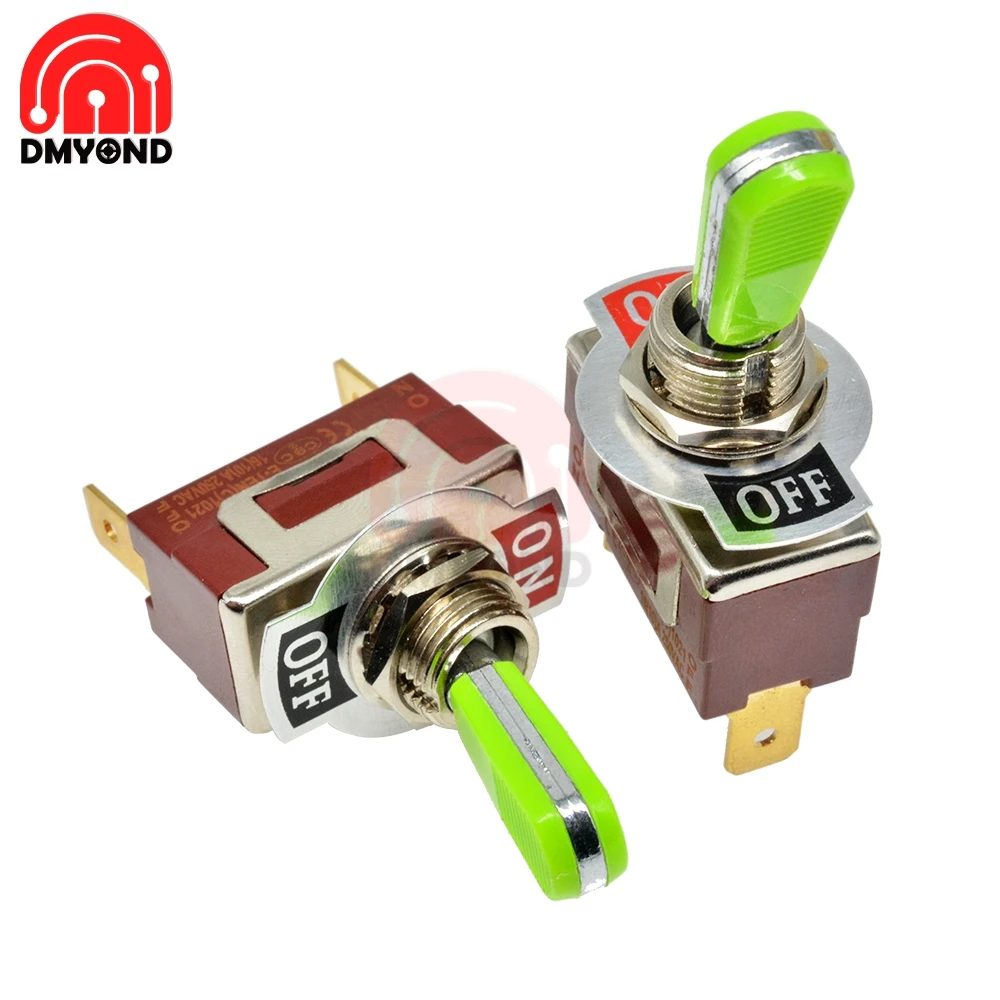 12mm Toggle Switch S Double Throw SPDT ON-OFF 250V/16A 1/4 Inch Mounting 3 Position 2Pin 2 Pin | Обустройство дома