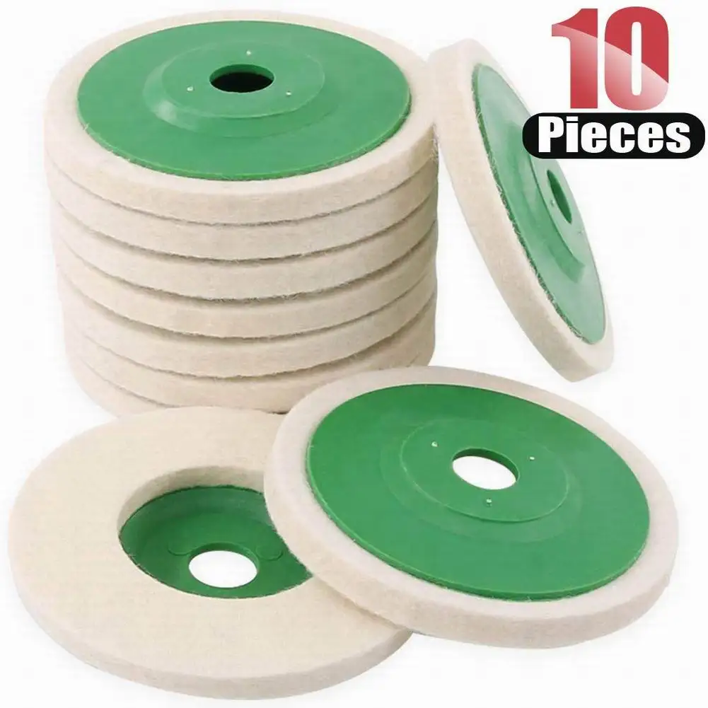 

10 шт. шерстяные полировальные диски, полировальные диски, угловая шлифовальная машина, износостойкие полировальные диски для полировки металла, керамики