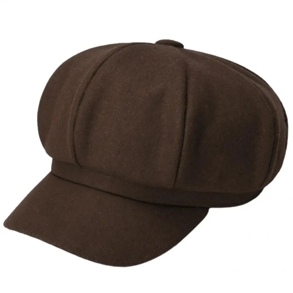 

Newsboy Cap Classic Fine Workmanship Warm Plain Octagonal Newsboy Woolen Cap for Fall Winter Painter Hat Beret Hat