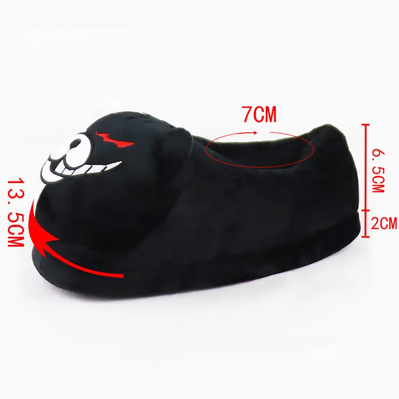 2021 Plush Soft Slippers Women Men Monokuma Kigurumis Black White Animal Bear Home Shoes Cartoon Cute House Slipper Big Size 42
