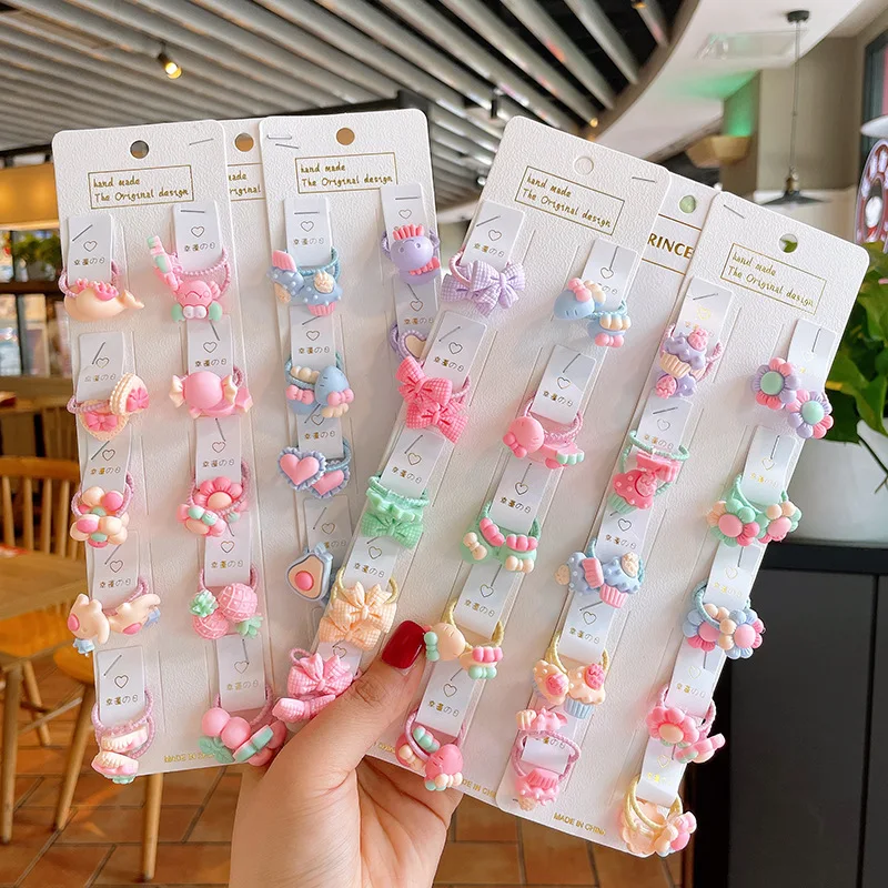 40 шт. маленькие эластичные повязки для волос на палец девочек и малышей милые