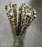 50 pcslot 23cm reusable hard plastic cow straws print drinking straws bar straws for holiday and party