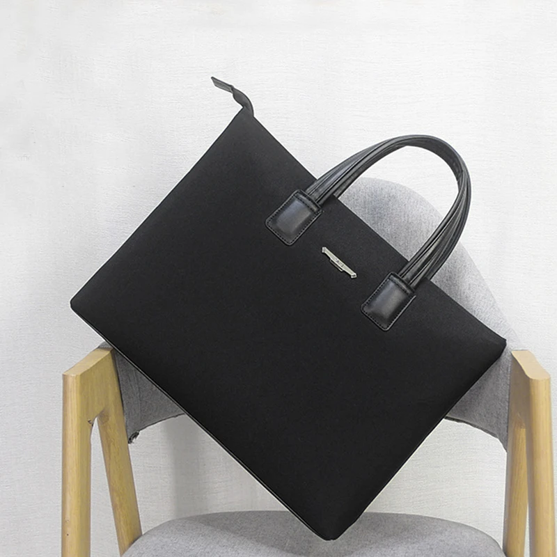 OYIXINGER Fashion Black Office Men Briefcase Bag For 14.1 Inch Waterproof Laptop Handbag Commuting Meeting Work Document Bags
