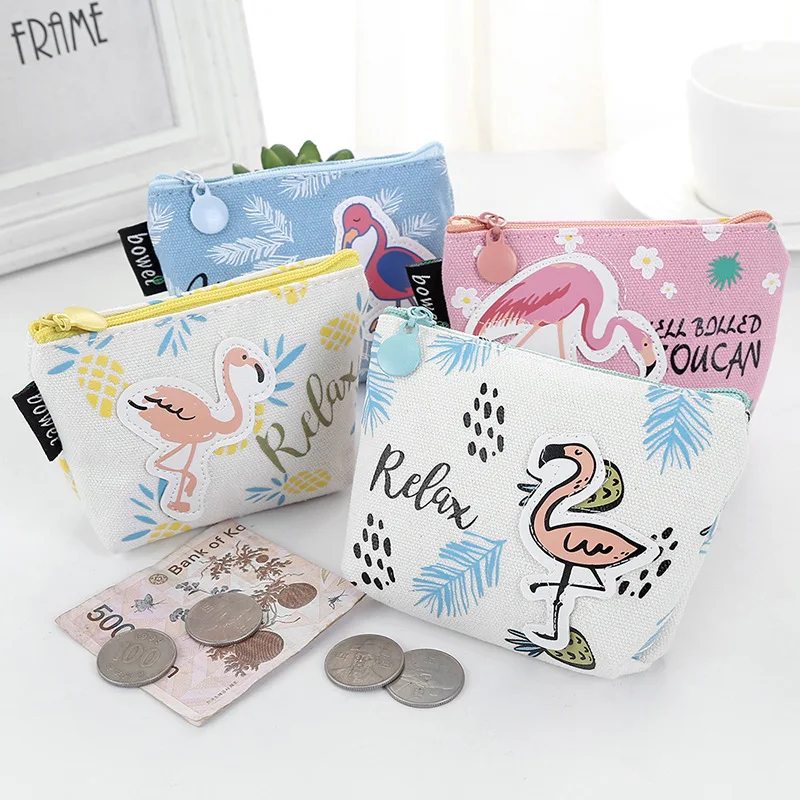 Мини Фламинго Кошельки для монет женщин сумки держатель Kawaii животное изменить