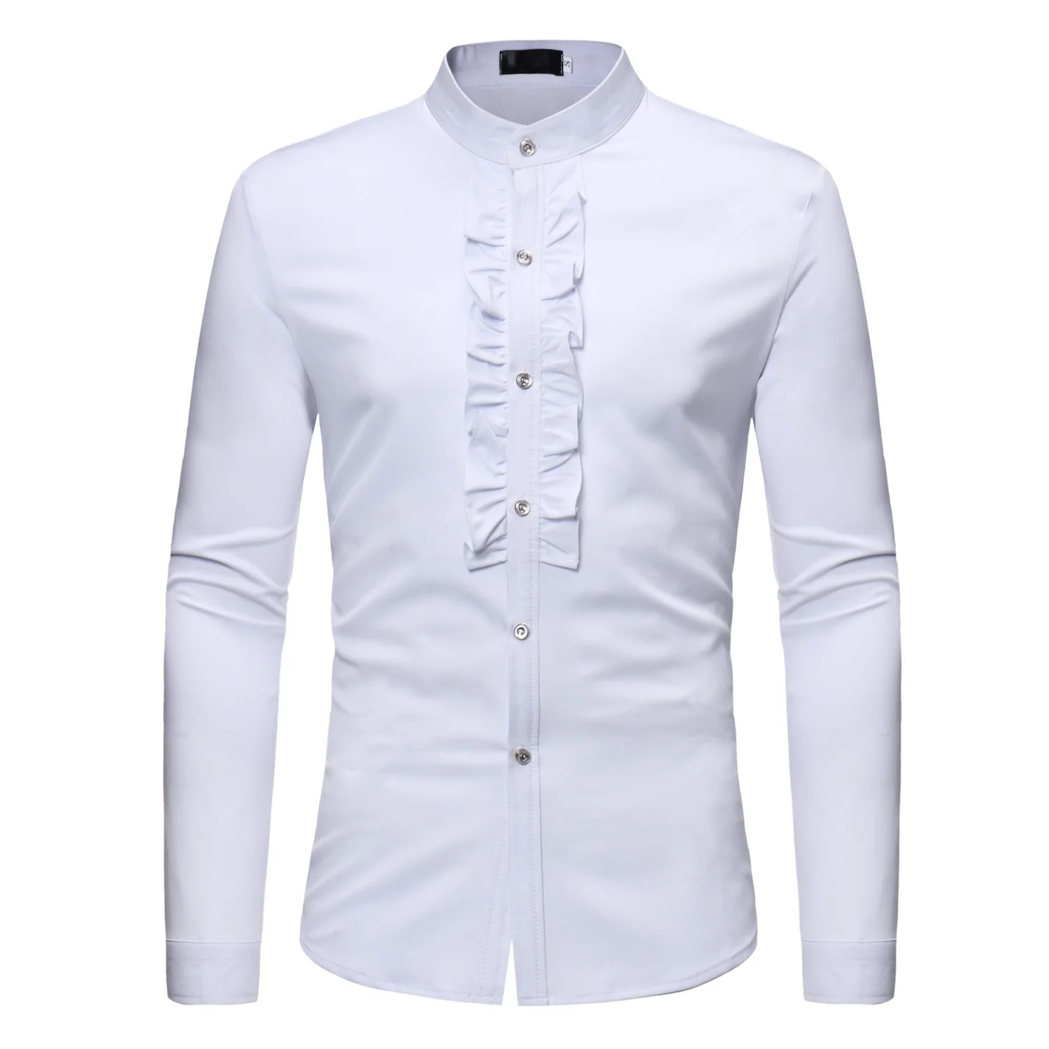 White shirt Белый сплошной длинный рукав мужская рубашка-смокинг в африканском стиле Стиль Топы Дашики в африканском стиле фут праздничная одежда традиционные футболки Модная Мужская рубашка - Цвет: White shirt