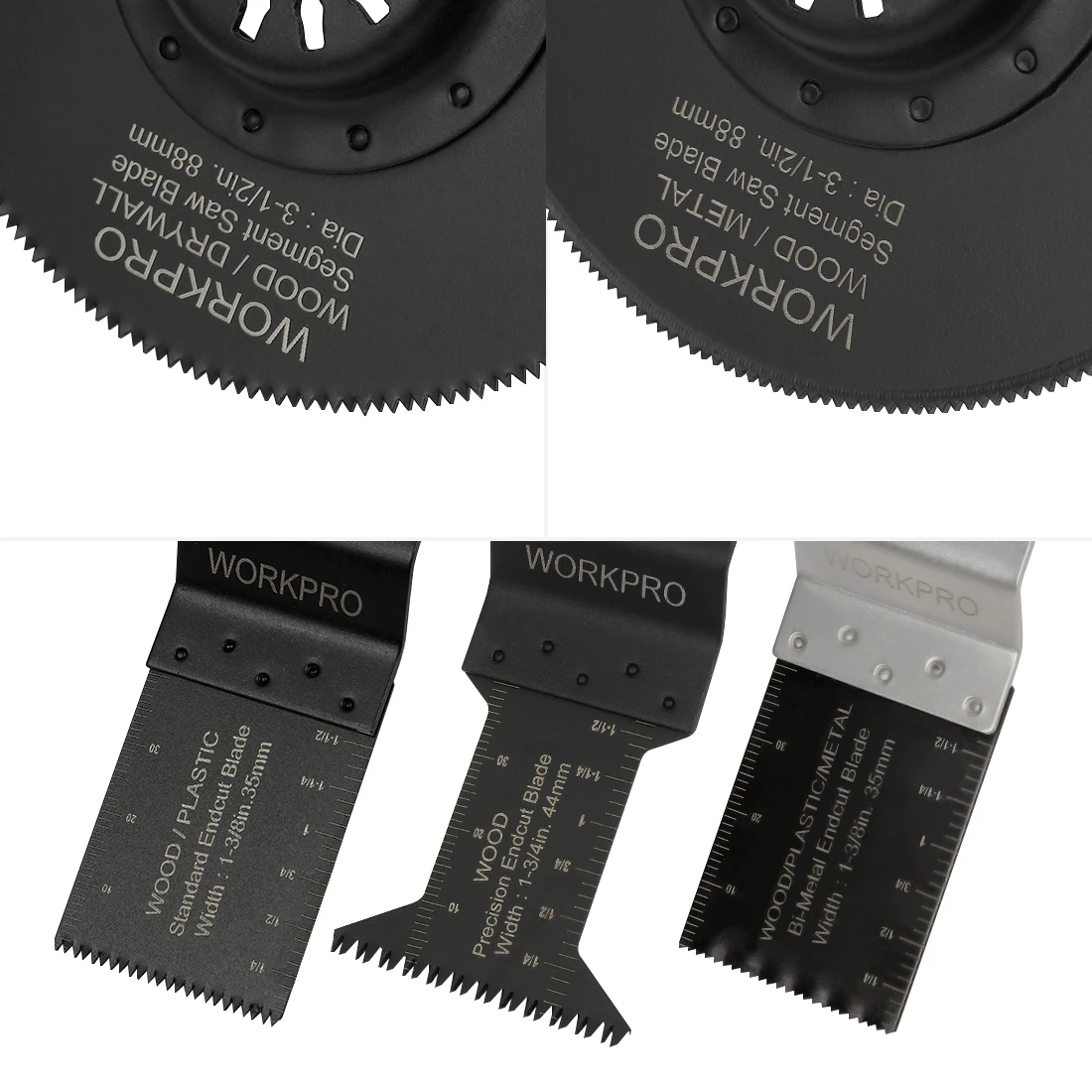 WORKPRO 23 шт. пилы многофункциональный инструмент Осциллирующие пилы для Dremel Bosch Milwaukee быстросъемные пилы для металла/дерева