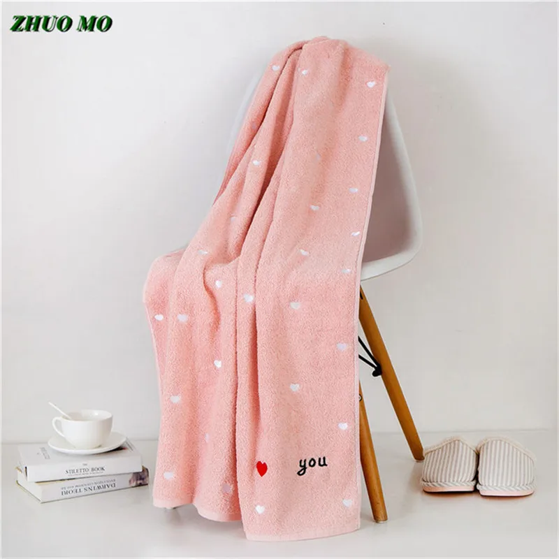 

70*140 cm Love pattern Cotton bath towels bathroom Christmas gift bath towels for adults for Couple asciugamani Lover's towels