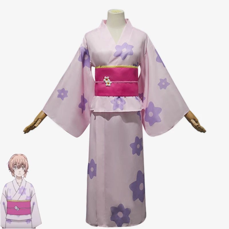 

Anime Tokyo Revengers Tachibana Hinata Cosplay Costumes Women Cute Kimono Halloween Carnival Party Uniforms with Handbag