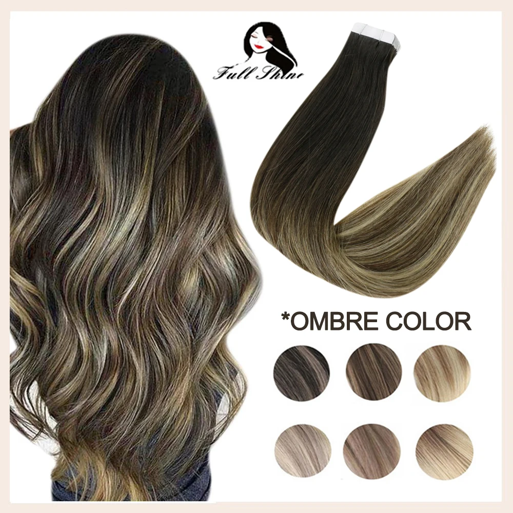 100% натуральные волосы Remy для наращивания на ленте незаметные бесшовные Omber блонд