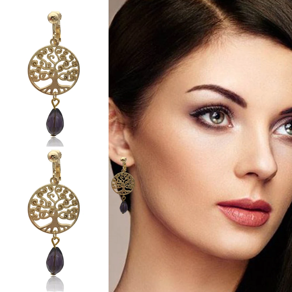 Earrings for Women Temperament Korean Simple Wild Dangle Personality Water Drop Clip on Parties Jewellery | Украшения и