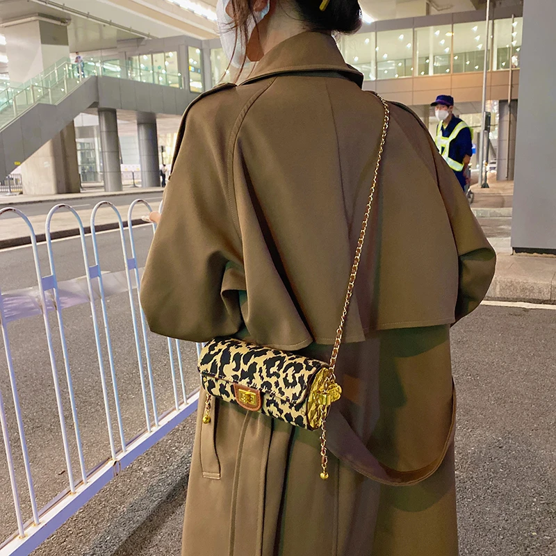 

Leopard Pattern Thick Chain PU Leather Shoulder Bags for Women 2021 Handbags and Purses Women's Fashion Luxury Hand Bag Bolsos