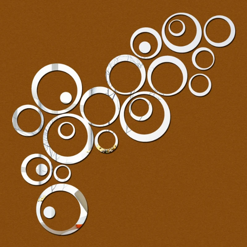 24 шт. акриловая круглая точка DIY зеркальная Настенная Наклейка ТВ фон настенная